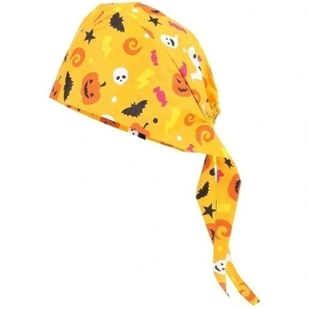 New Scrub Caps Surgical Unisex  Halloween Quick Dry Hat Bonnet